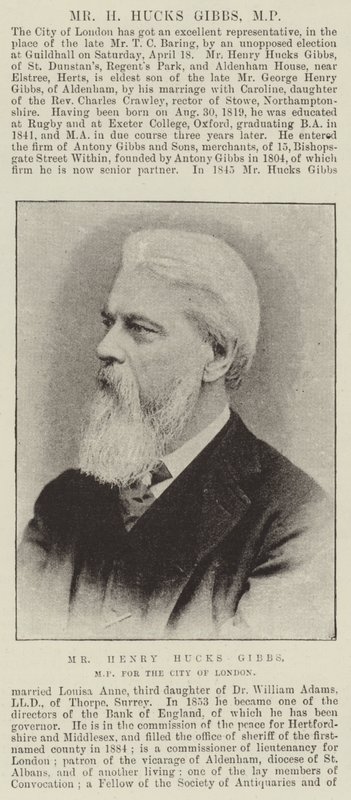 Pan Henry Hucks Gibbs, poslanec za City of London od English Photographer