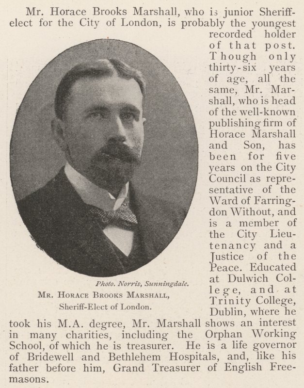 Pan Horace Brooks Marshall, zvolený šerif Londýna od English Photographer
