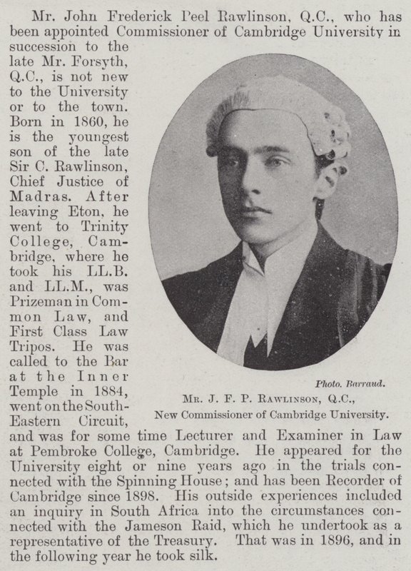 Pan J F P Rawlinson, QC, nový komisař Cambridgeské univerzity od English Photographer