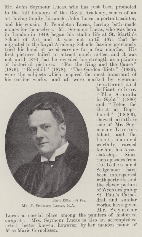 Pan J Seymour Lucas, RA od English Photographer
