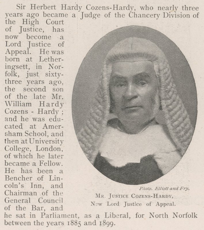Pan soudce Cozens-Hardy, nový lord odvolací soudce od English Photographer