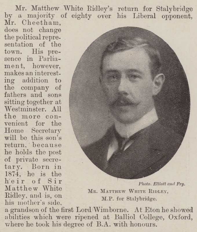 Pan Matthew White Ridley, poslanec za Stalybridge od English Photographer