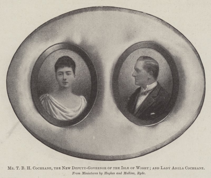 pan T B H Cochrane, nový zástupce guvernéra ostrova Wight; a lady Adela Cochrane od English Photographer