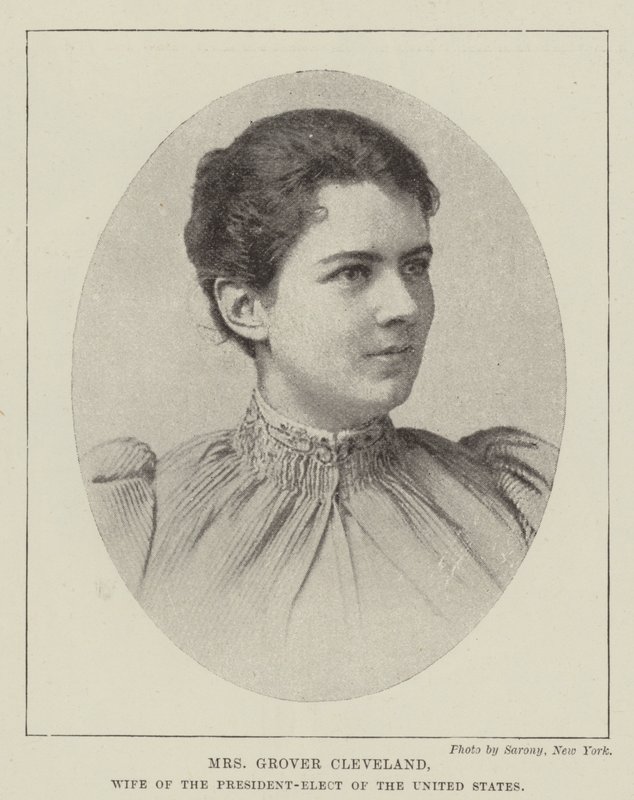 Paní Grover Cleveland, manželka nově zvoleného prezidenta Spojených států od English Photographer
