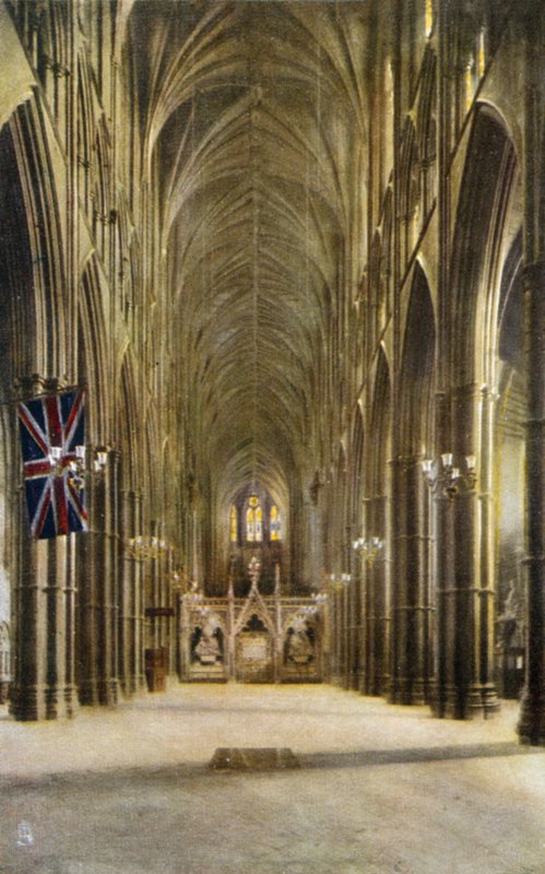 Loď a hrobka neznámého válečníka, Westminster Abbey, Londýn od English Photographer