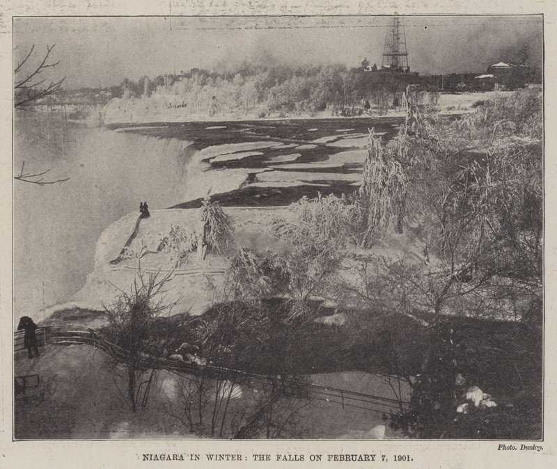 Niagara v zimě, vodopády 7. února 1901 od English Photographer