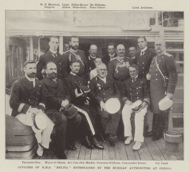 Důstojníci HMS Melita bavili ruské úřady v Oděse od English Photographer
