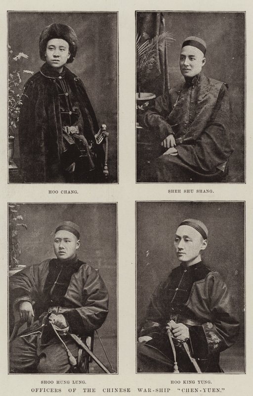 Důstojníci čínské válečné lodi Chen-Yuen od English Photographer