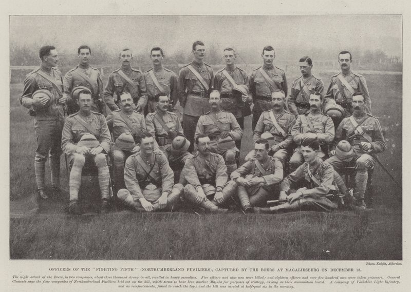 Důstojníci Fighting Fifth (Northumberland Fusiliers), zajatí Búry u Magaliesbergu dne 13. od English Photographer