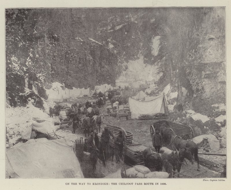 Na cestě na Klondike, Chilkoot Pass Route v roce 1898 od English Photographer