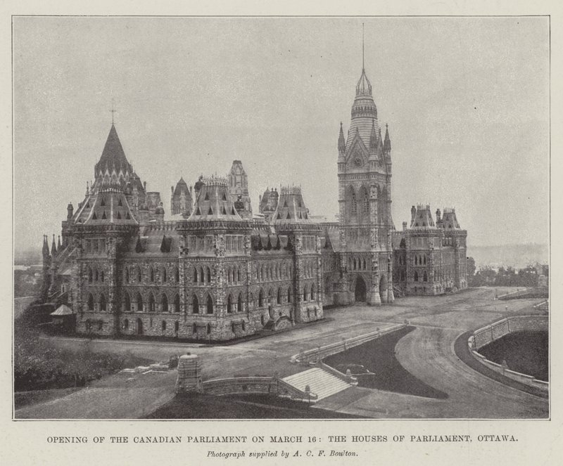 Otevření kanadského parlamentu dne 16. března, Houses of Parliament, Ottawa od English Photographer