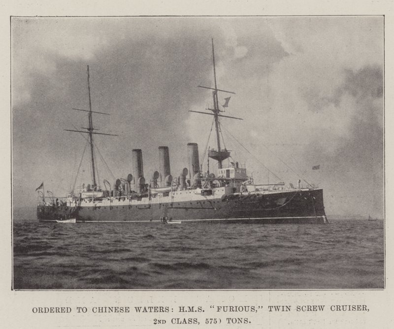 Objednáno do čínských vod, HMS Furious, Twin Screw Cruiser, 2. třída, 5750 tun od English Photographer
