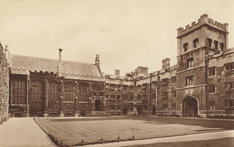 Oxford: Exeter College, čtyřúhelník a hala (čb fotografie) od English Photographer