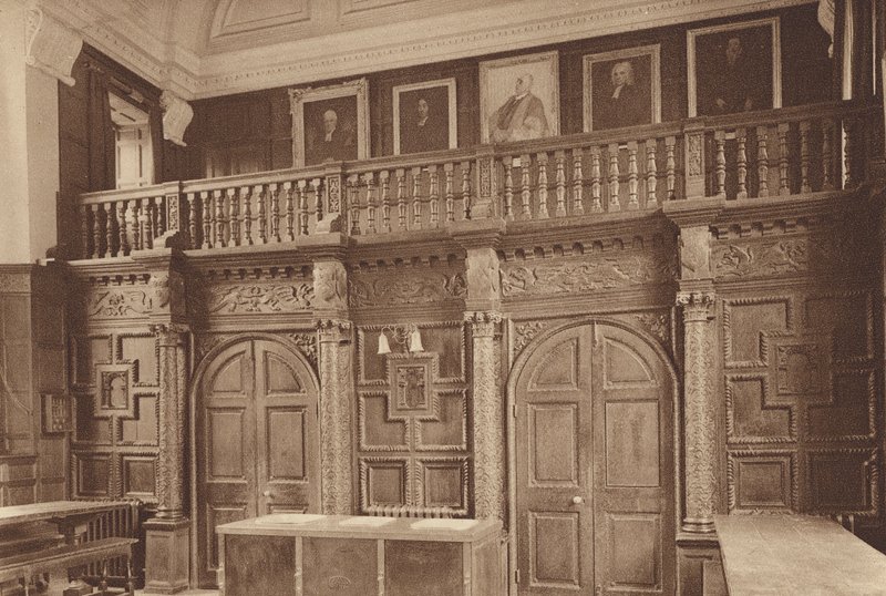 Oxford: (čb fotografie): Jesus College, The Hall Screen, cca 1610 (čb fotografie) od English Photographer