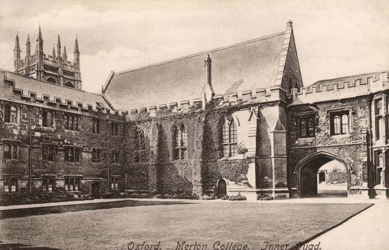 Oxford, Merton College, Inner Quad (černobílá fotografie) od English Photographer