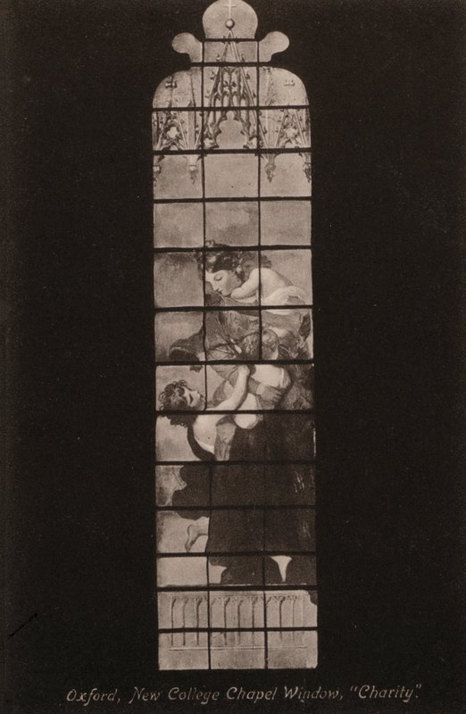 Oxford, New College Chapel Window, Charita (černobílá fotografie) od English Photographer
