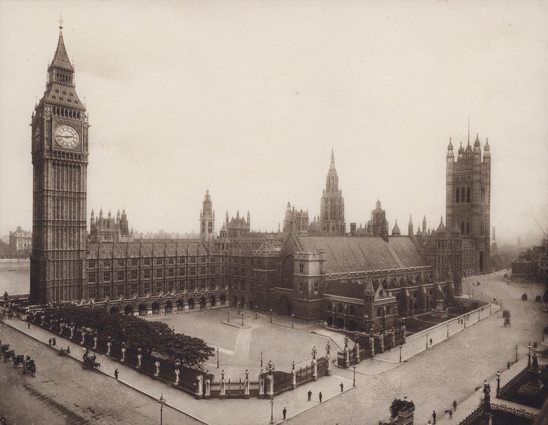 Westminsterský palác, Londýn (čb fotografie) od English Photographer