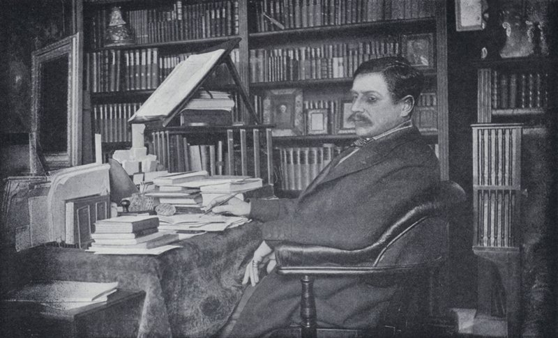 Paul Bourget ve své pracovně (černobílá fotografie) od English Photographer