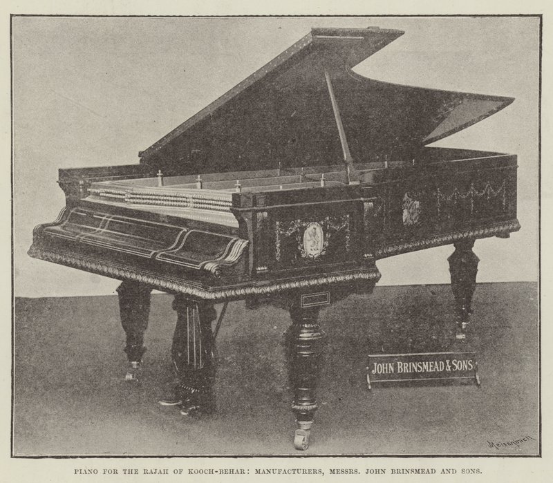 Piano pro Raja of Cooch-Behar, Manufacturers, pánové John Brinsmead and Sons od English Photographer