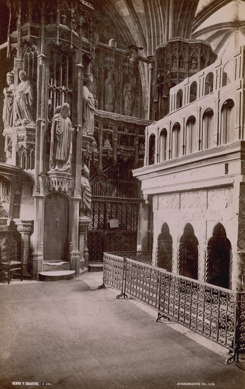 Pohlednice s obrazem interiéru Henry V Chantry ve Westminsterském opatství od English Photographer