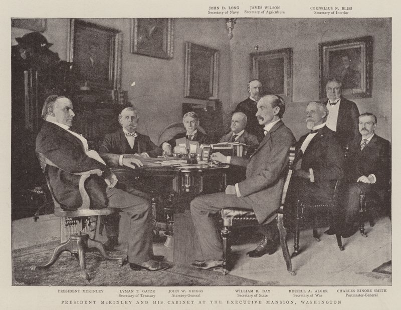 Prezident McKinley a jeho kabinet v Executive Mansion, Washington od English Photographer