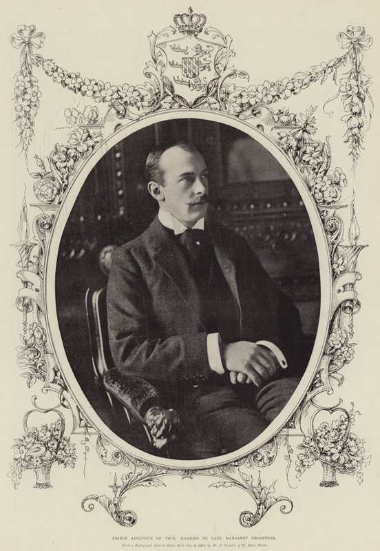 Princ Adolphus z Tecku, ženatý s lady Margaret Grosvenorovou od English Photographer