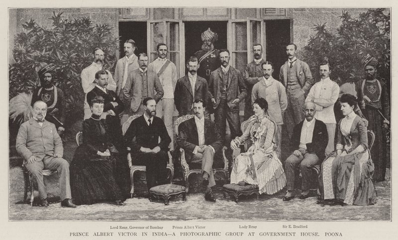Prince Albert Victor v Indii, fotografická skupina ve Government House, Poona od English Photographer