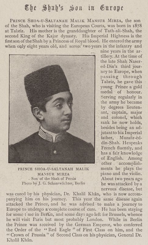 Princ Shoa-U-Saltanah Malik Mansur Mirza od English Photographer