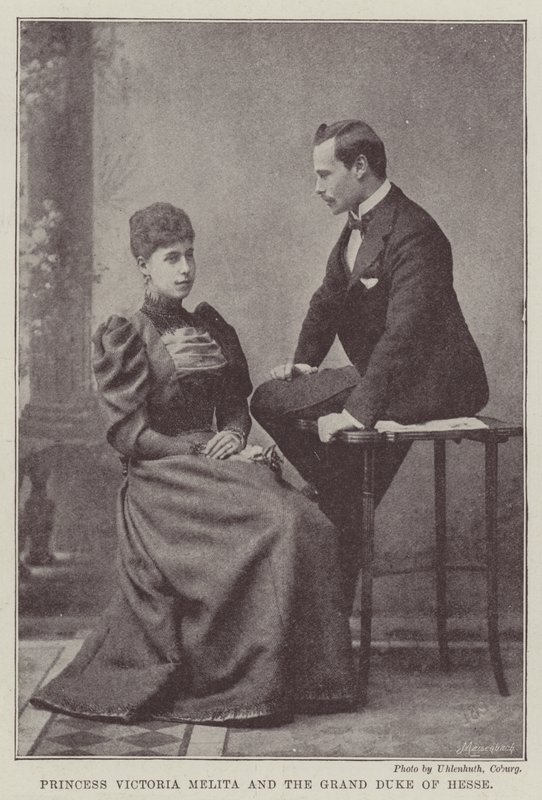 Princezna Victoria Melita a velkovévoda z Hesenska od English Photographer