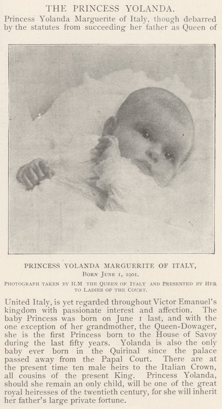 Princezna Yolanda Marguerite z Itálie, narozena 1. června 1901 od English Photographer