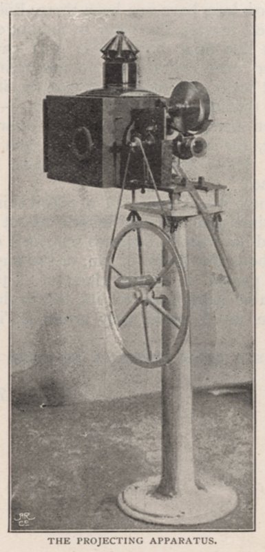 Projekční přístroj používaný R W Paulem, vynálezcem kinetoskopu od English Photographer