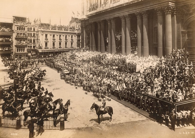 Královna Viktorie, průvod diamantového jubilea do St Pauls, 1897 od English Photographer