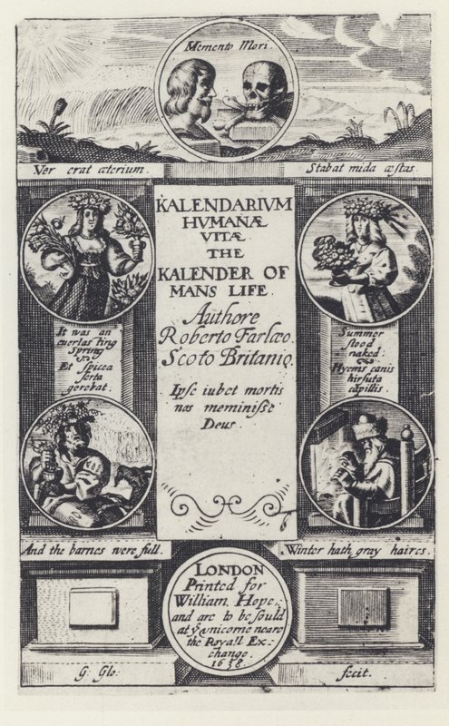 R Farley, Kalendar of Human Life, W Hope 1638 (č/b foto) od English Photographer