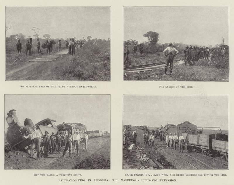 Výroba železnic v Rhodesii, rozšíření Mafeking-Bulawayo od English Photographer