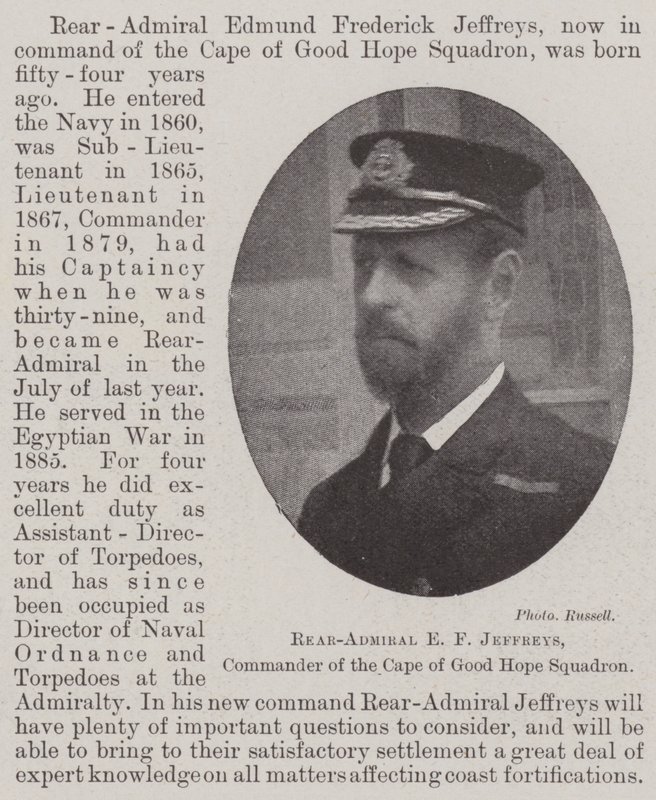 Kontraadmirál E. F. Jeffreys, velitel eskadry Cape of Good Hope od English Photographer