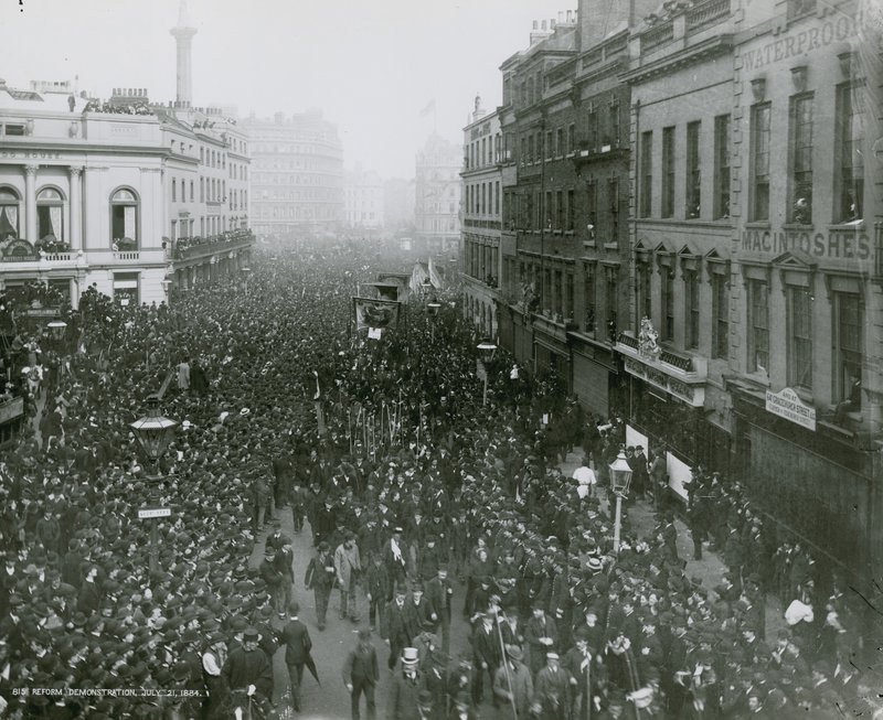 Demonstrace reformy, 21. července 1884, fotografie od English Photographer