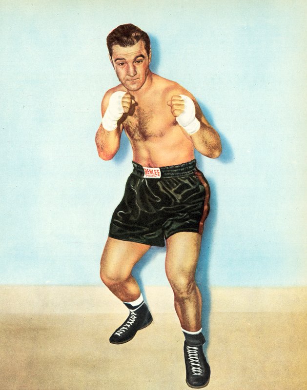 Rocky Marciano, mistr světa v boxu v těžké váze, neporažen ve čtyřiceti osmi profesionálních zápasech (foto) od English Photographer