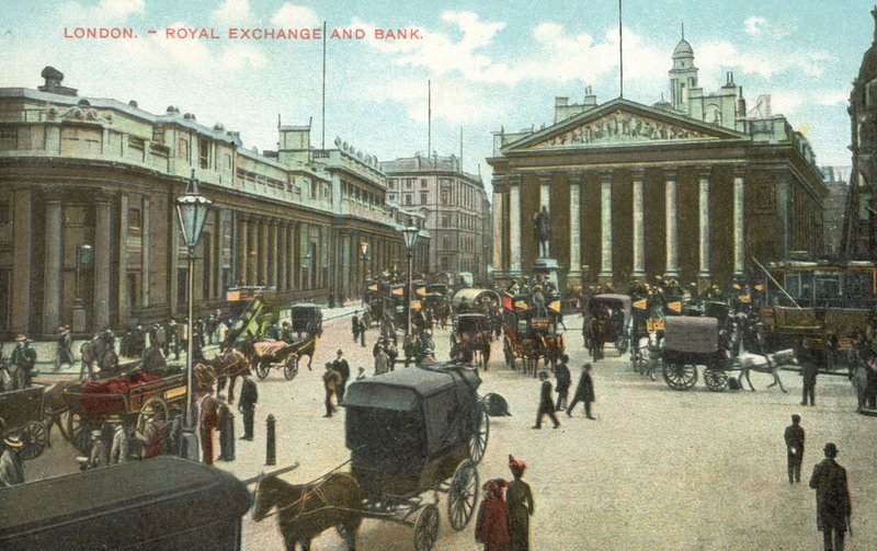 Royal Exchange a Bank of England, Londýn (foto) od English Photographer