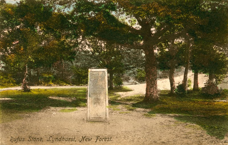 Rufusův kámen, Lyndhurst, New Forest. Pohlednice odeslána 15. září 1913. od English Photographer