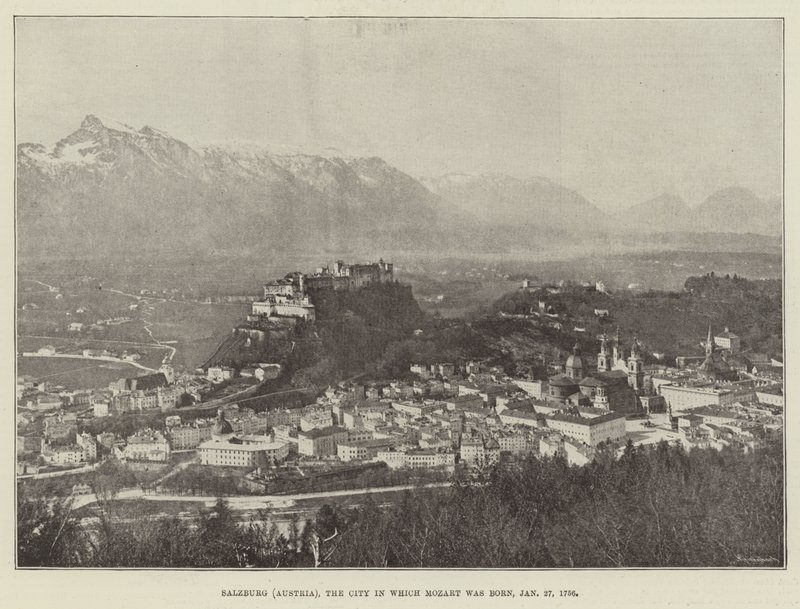 Salzburg (Rakousko), město, ve kterém se narodil Mozart, 27. ledna 1756 od English Photographer