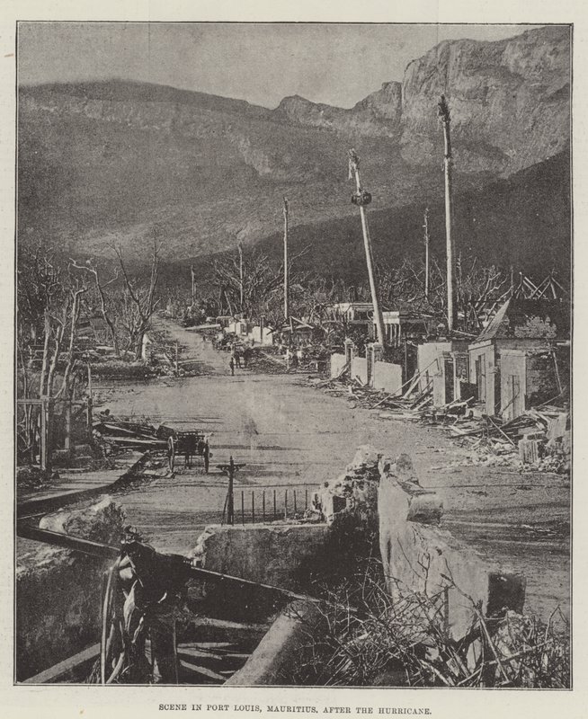Scéna v Port Louis na Mauriciu po hurikánu od English Photographer