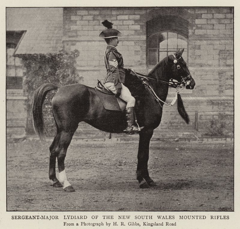 Seržant-major Lydiard z New South Wales Mounted Rifles od English Photographer