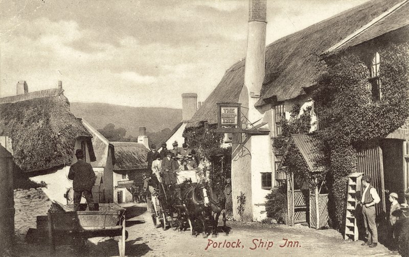 Ship Inn, Porlock (černobílá fotografie) od English Photographer