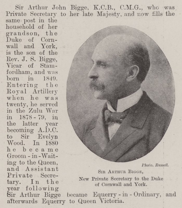 Sir Arthur Bigge, nový soukromý tajemník vévody z Cornwallu a Yorku od English Photographer