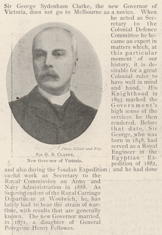 Sir GS Clarke, nový guvernér Victorie od English Photographer