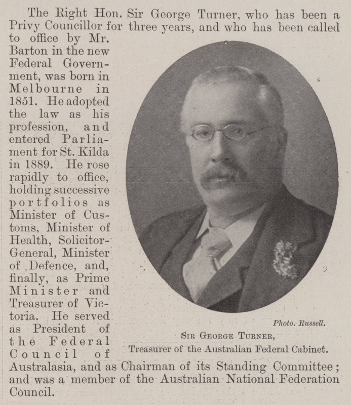 Sir George Turner, pokladník australského federálního kabinetu od English Photographer