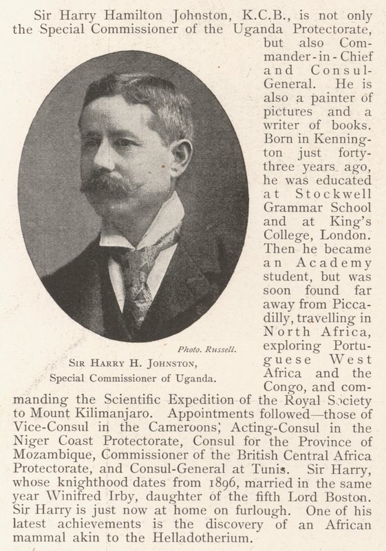 Sir Harry H Johnston, zvláštní komisař Ugandy od English Photographer