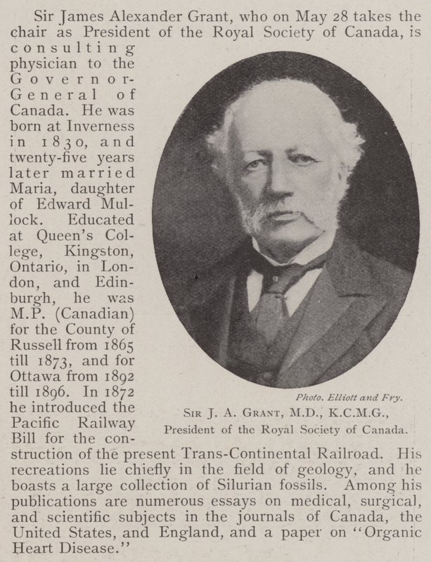 Sir J A Grant, MD, KCMG, prezident Královské společnosti Kanady od English Photographer