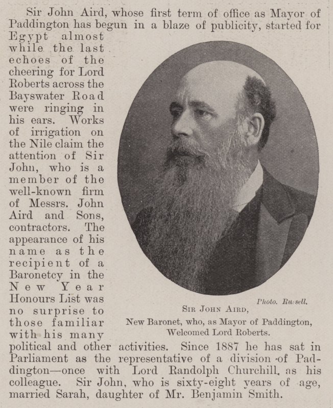 Sir John Aird, New Baronet, který jako starosta Paddingtonu přivítal lorda Robertse od English Photographer