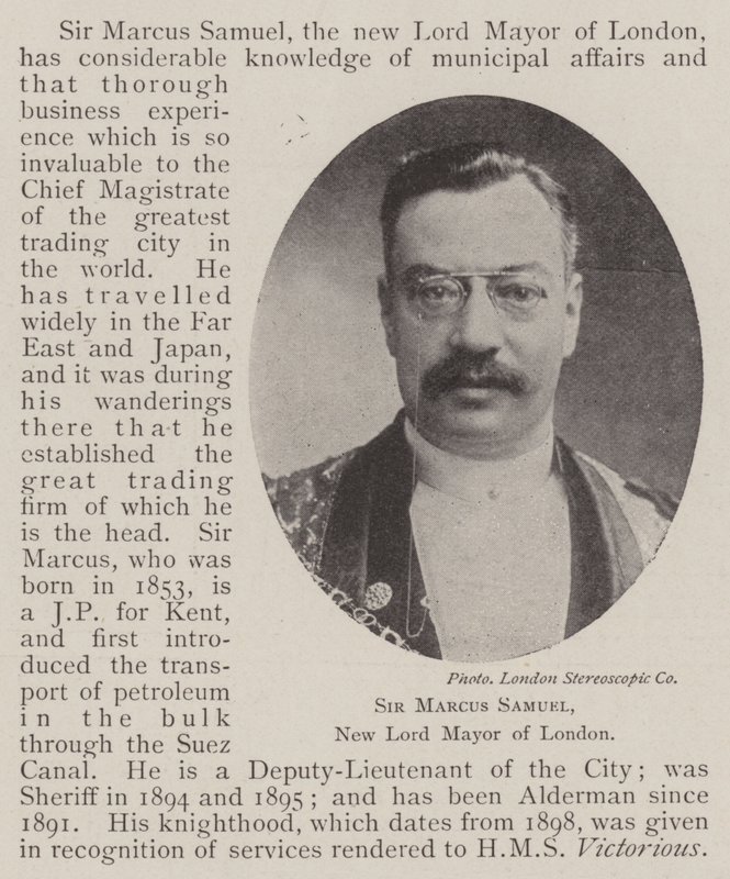 Sir Marcus Samuel, nový primátor Londýna od English Photographer